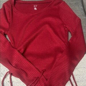 Red Long Sleeve Knit Top